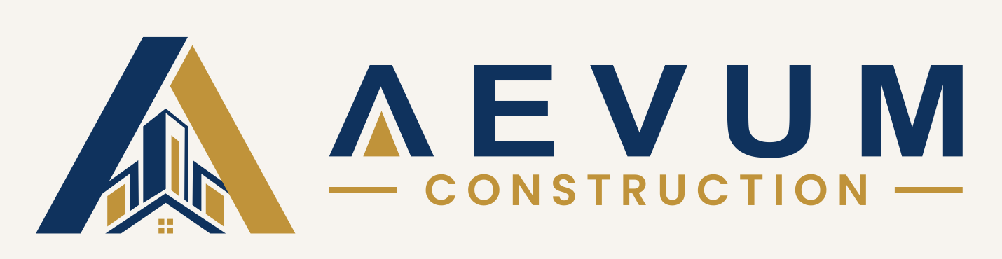 The horizontal AEVUM Construction logo
