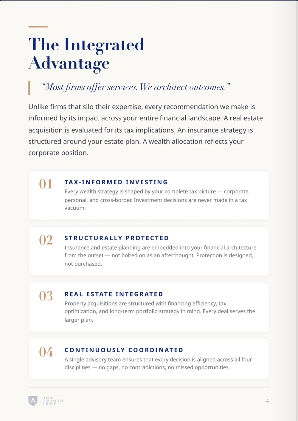 Company profile page 4: the integrated advantage