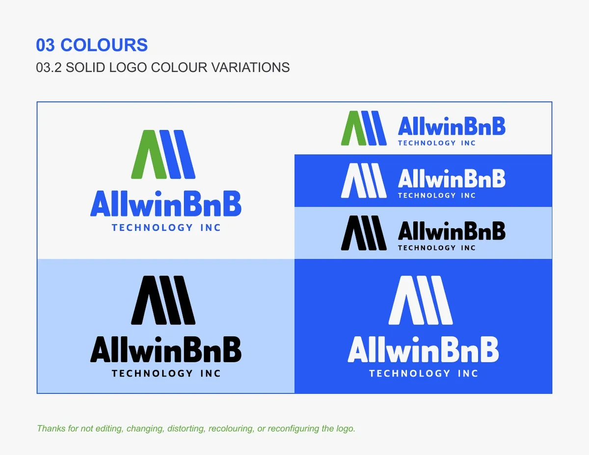 Brand guideline: solid colour variations