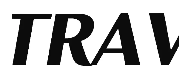 Original wordmark detail: the R’s tail runs into the A in TRAVEL