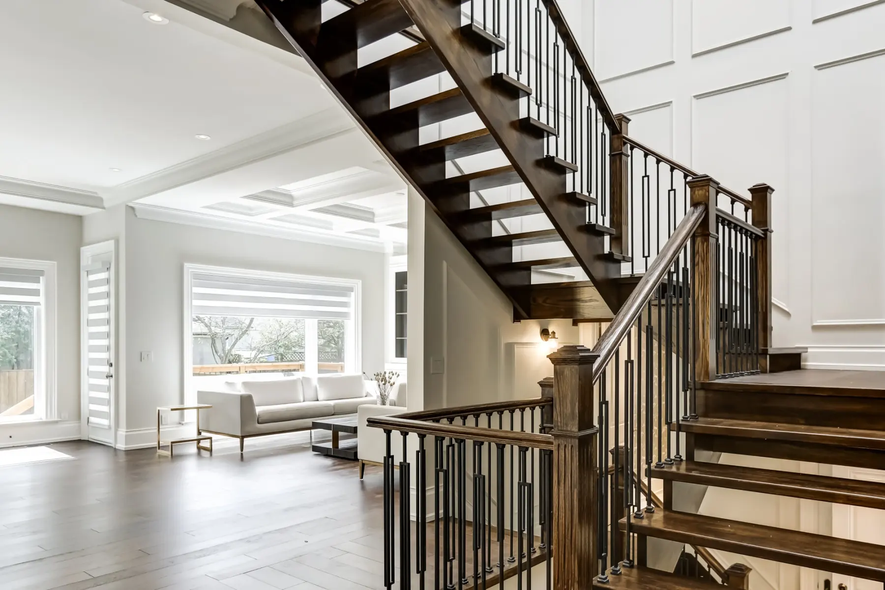 Timber staircase in a North York home