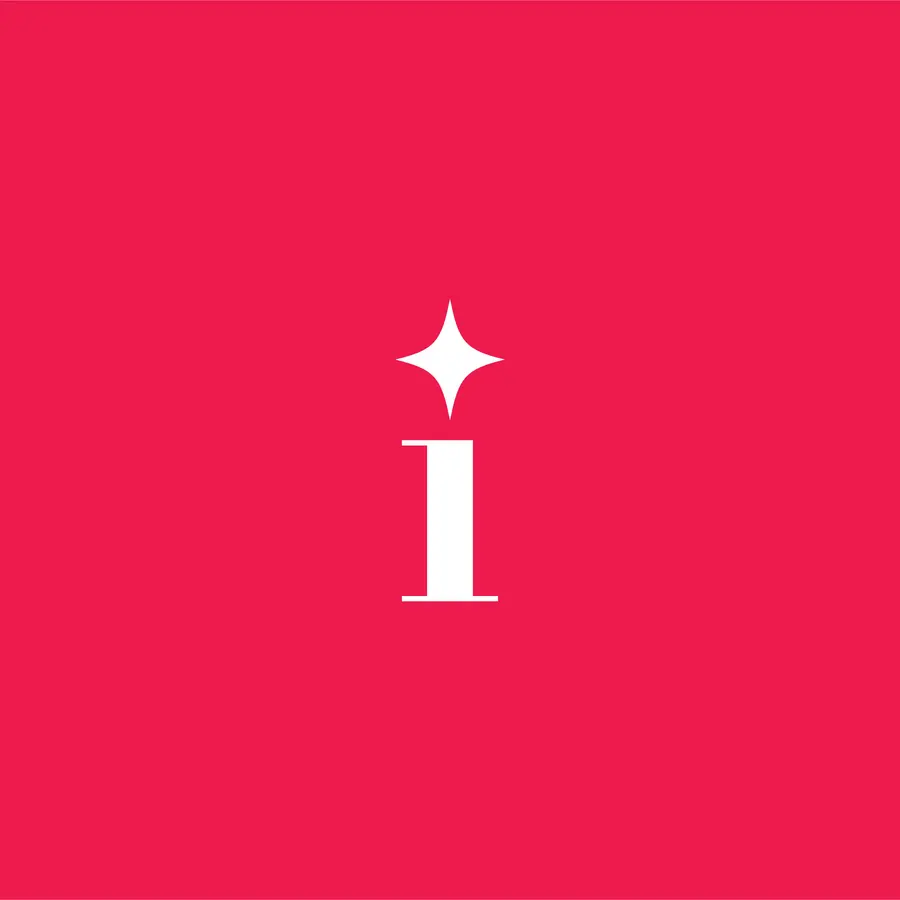 Square post: the white monogram on magenta