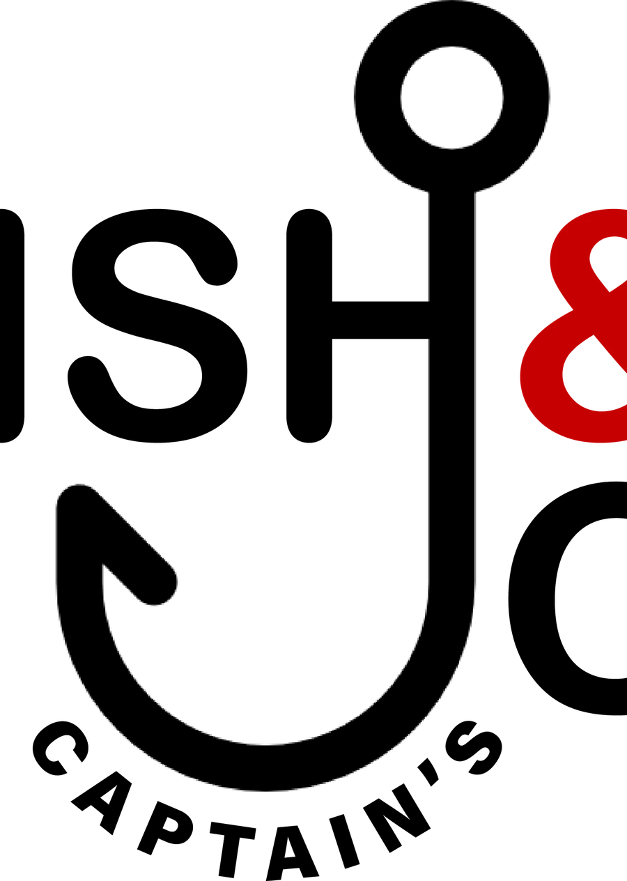 Logo detail: the ring, the bend and the barb, with CAPTAIN’S curving beneath
