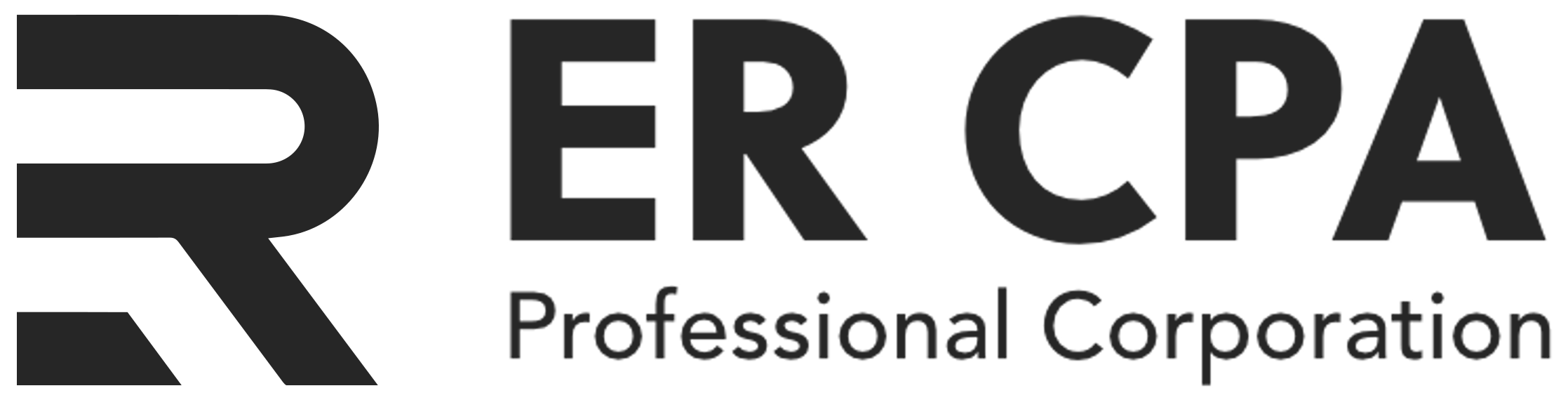 The horizontal ER CPA Professional Corporation signature in graphite