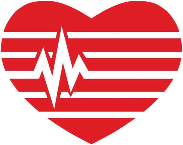 The FATE heart: five white bands across a red heart, crossed by a heartbeat line
