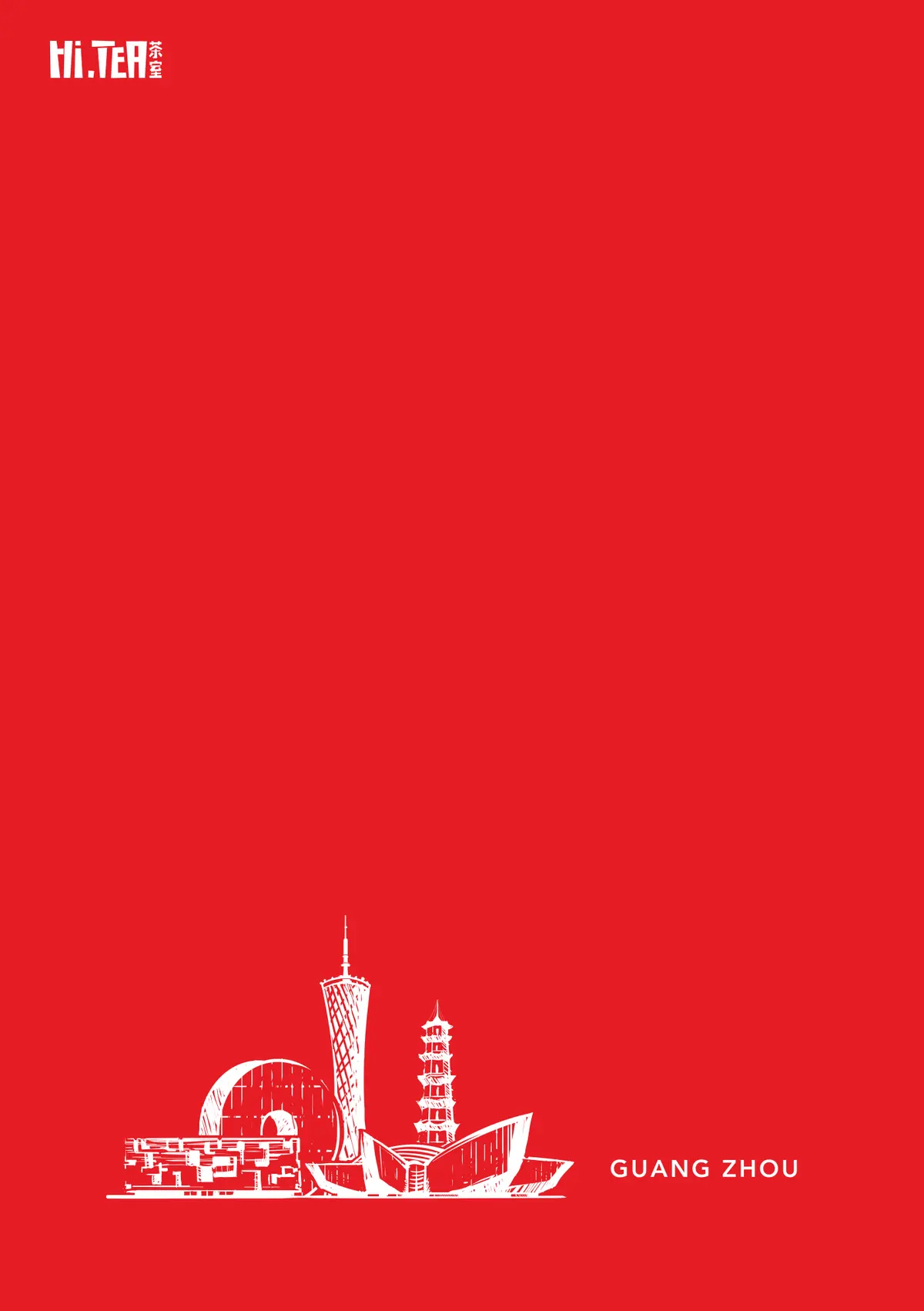Back cover: Guangzhou drawn in white on red