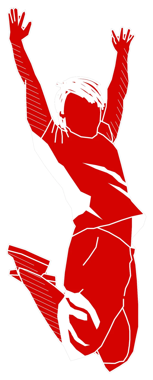 The line-drawn jumper in white on red