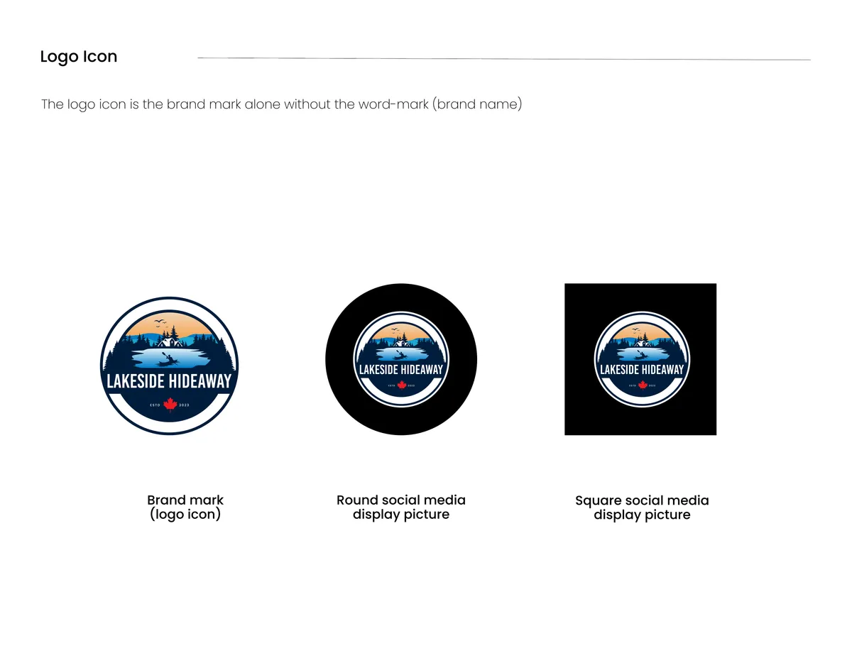 Brand manual: the badge as round and square social avatars