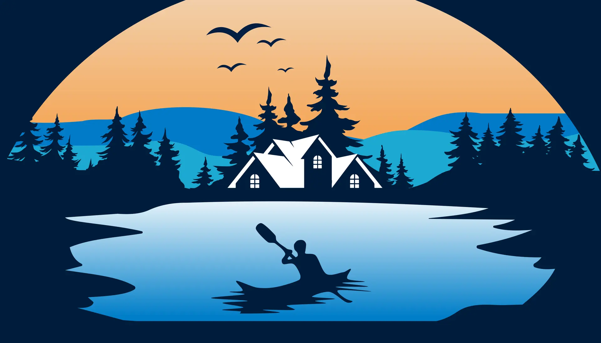 The scene inside the badge, enlarged from the original vector
