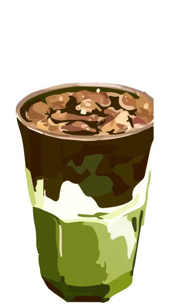 Menu illustration: Brown Sugar Matcha Latte