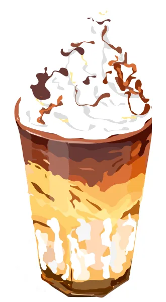 Menu illustration: Brown Sugar Snowcap Coffee