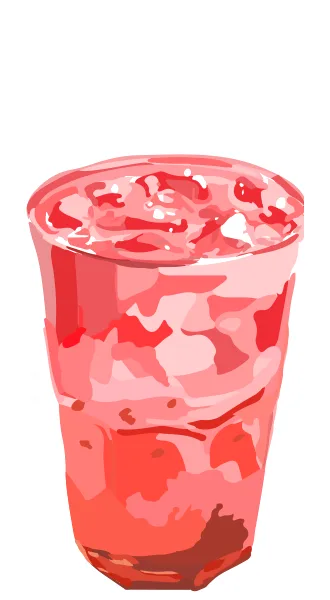 Menu illustration: Strawberry Fruit Tea