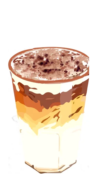 Menu illustration: Iced Tiramisu Latte