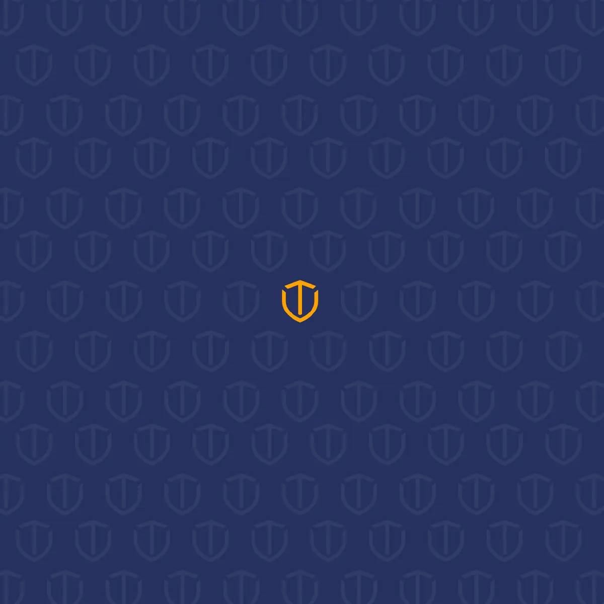 Section divider: the navy shield pattern and one orange shield