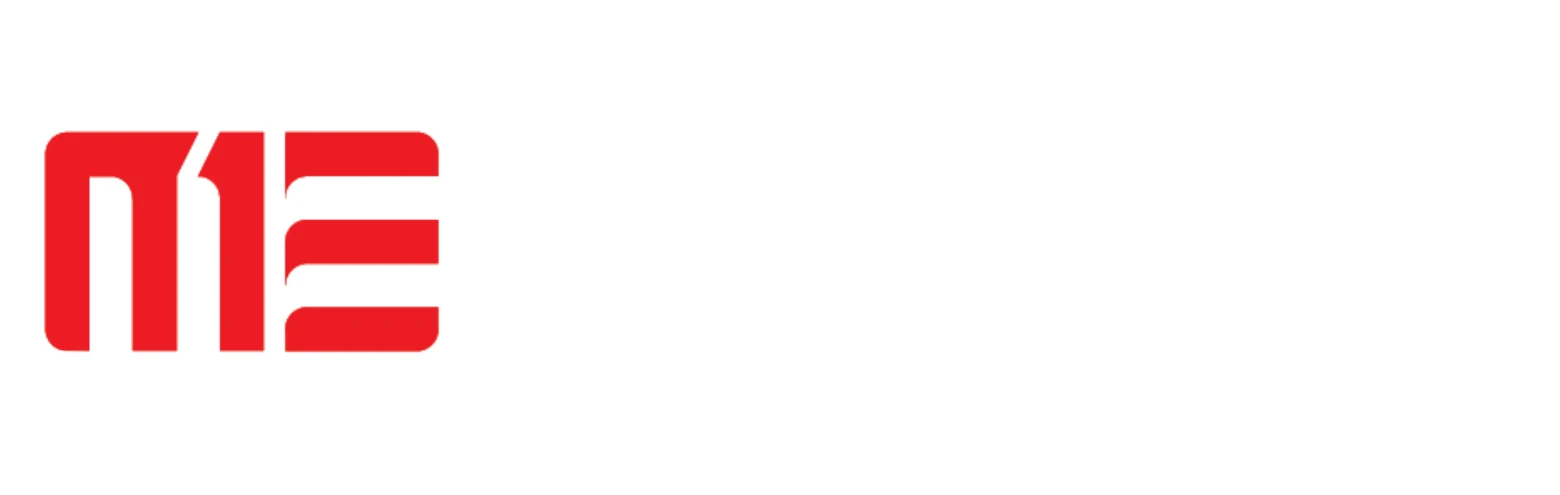 The MEhome logo, reversed