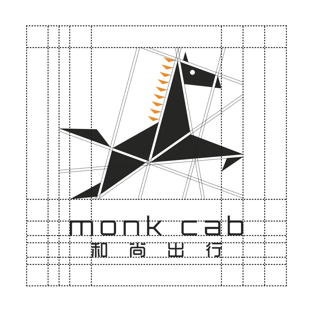 The stacked logo on its construction grid