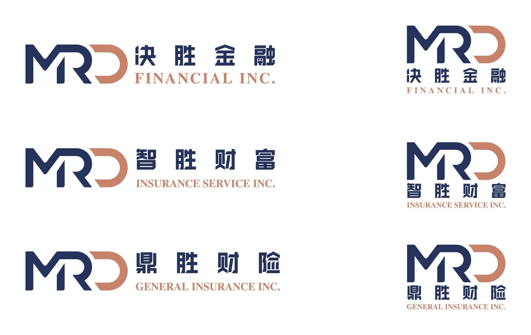 The 2022 group marks: 决胜金融 Financial Inc., 智胜财富 Insurance Service Inc. and 鼎胜财险 General Insurance Inc., each horizontal and stacked