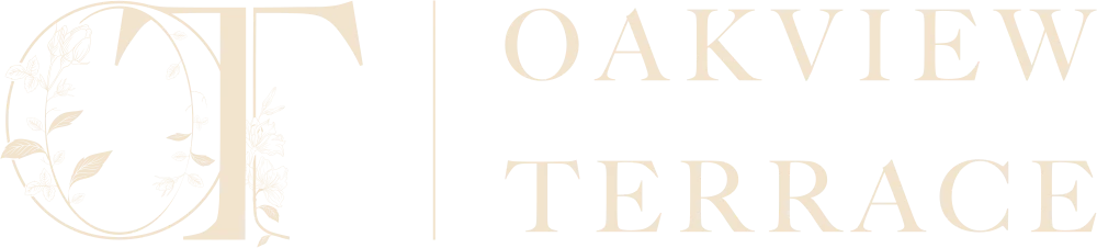 Oakview Terrace horizontal logo in beige