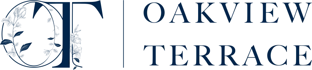 Oakview Terrace horizontal logo in navy