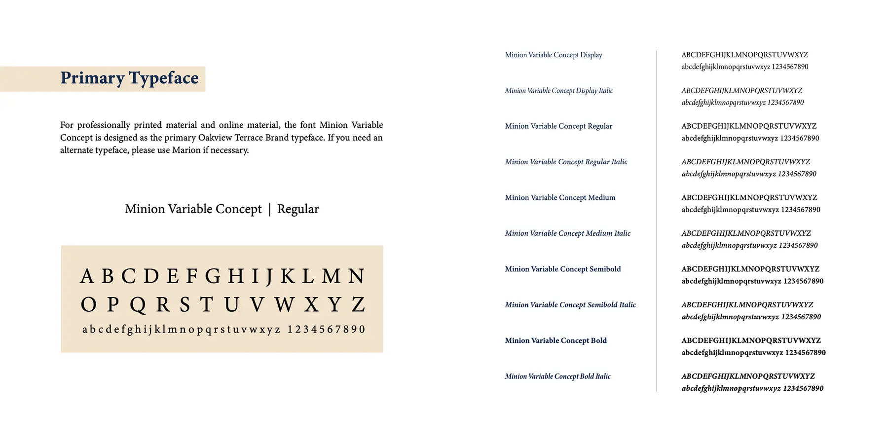 Guide spread: the Minion typeface and its weights