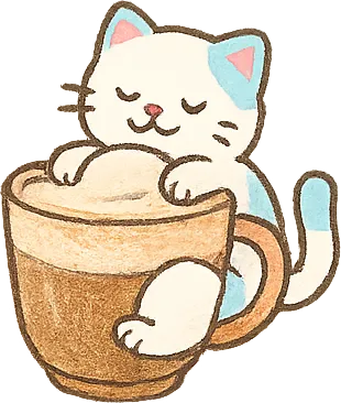 趴在拿铁杯沿上睡觉的猫