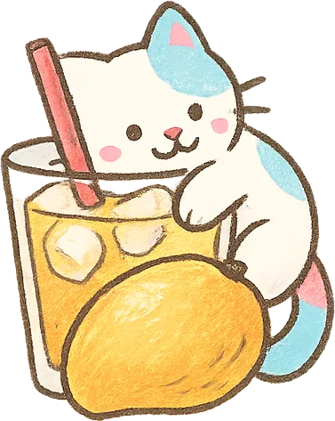 芒果绿茶与抱着芒果的猫