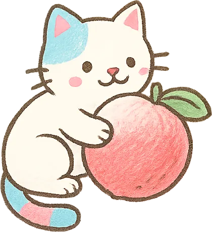 抱着白桃的猫