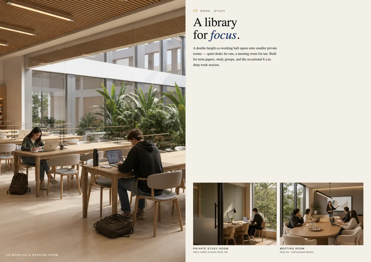 Study spread: “A library for focus”