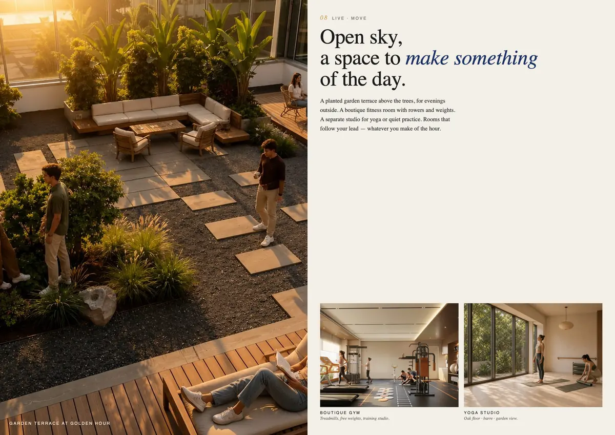 Roof garden and fitness spread