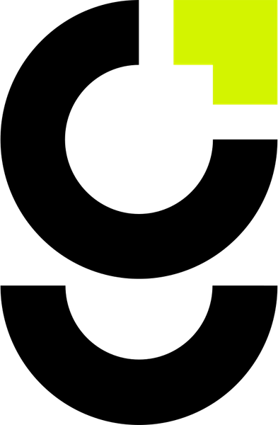 A g in two strokes with a lime square