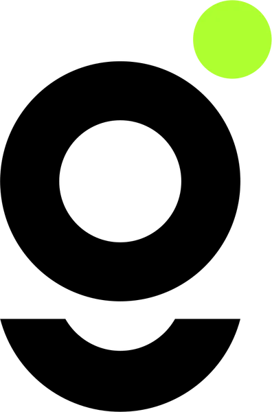 A g with a lime dot for its ear