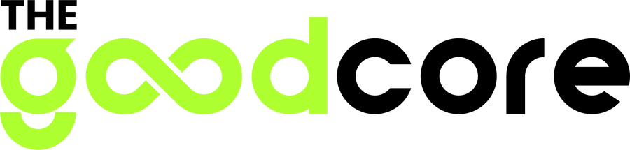 THE goodcore wordmark in lime and black