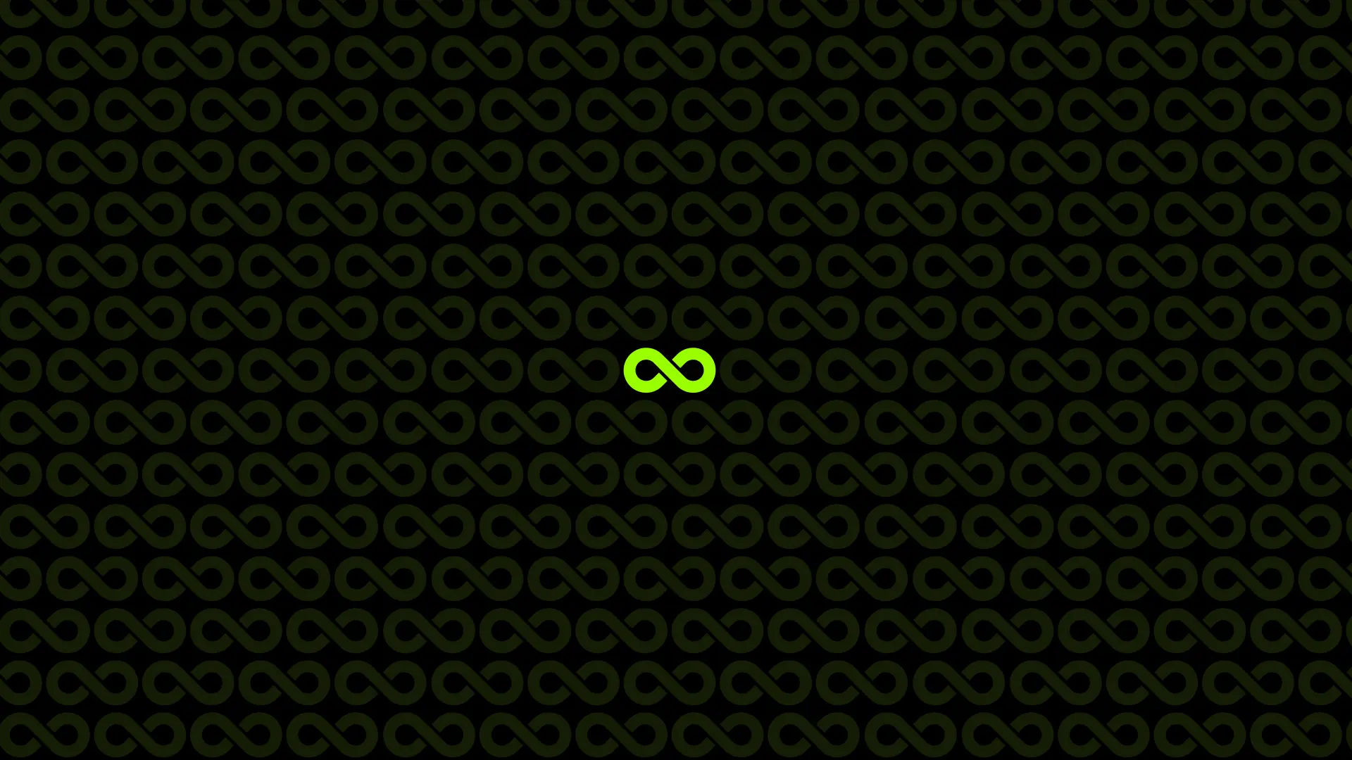 A pattern of infinity signs with one in lime at the centre