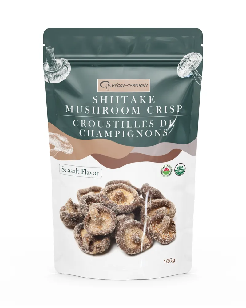 Shiitake mushroom crisp pouch, rendered for the website