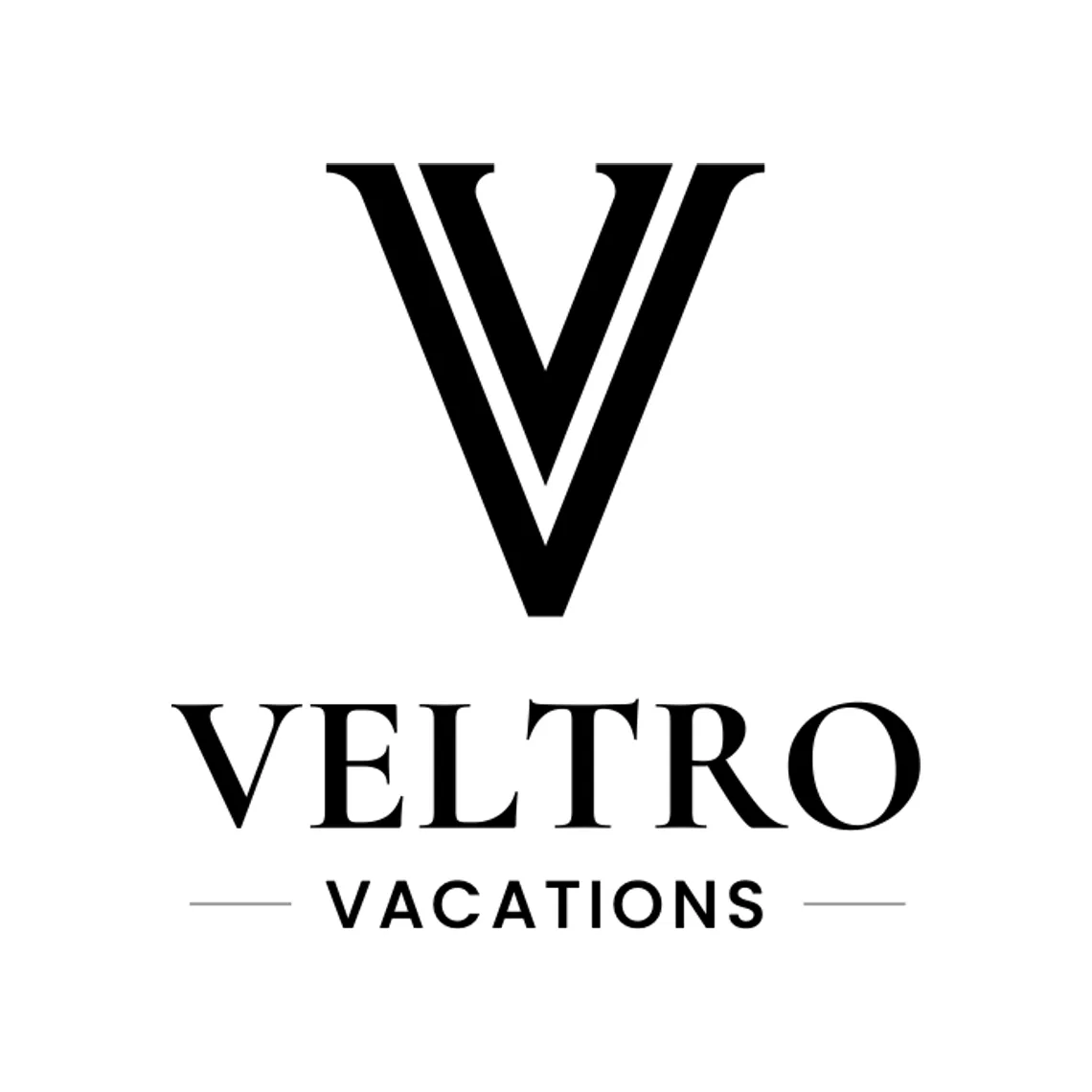 Direction one: a double-line V over a serif VELTRO