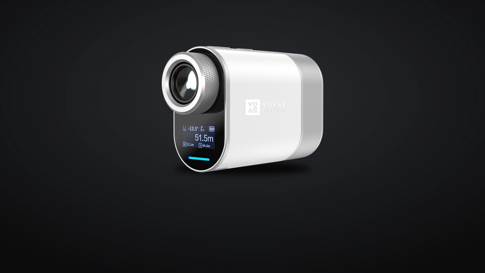 The VOVEX Elegant Series 1 rangefinder: a rounded white body on a dark ground